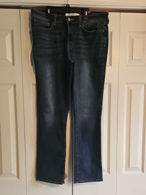 Signature by Levi Strauss Women's Straight Leg Jeans in Dark Blue